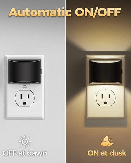 DORESshop LED Night Light[2 Pack], Night Lights Plug into Wall, 3 Level Brightness Adjustable Plug in Night Light, Dusk to Dawn Sensor, Nightlights for Adults, Bedroom, Bathroom, Hallway, 3000K