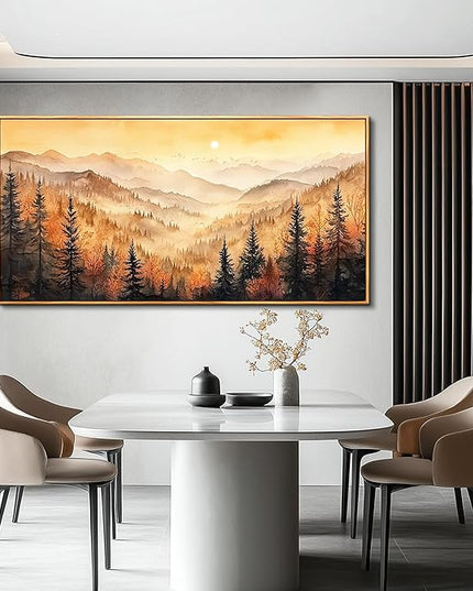FUHAIHUA Wood Framed Canvas Wall Art For Living Room Large Wall Decor For Office Bedroom Decorations Forest Landscape Pictures Farmhouse Painting Artwork Room Wall Mural Aesthetic Home Decor 30x60 In