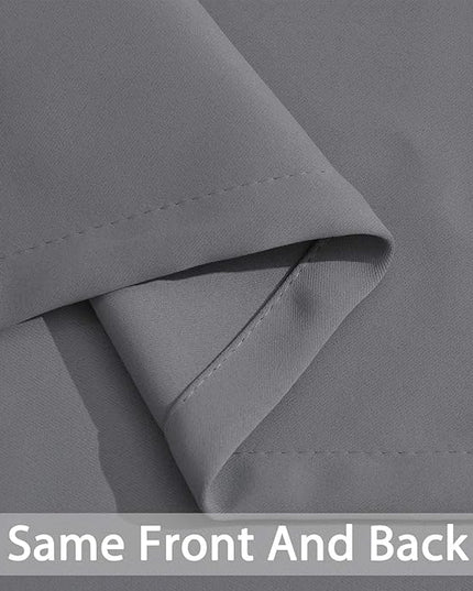 Yakamok Blackout Curtains Room Darkening Thermal Insulated Window Panels,Solid Grommet Top Drapes for Bedroom/Living Room(52Wx90L, Grey, 2 Panels)
