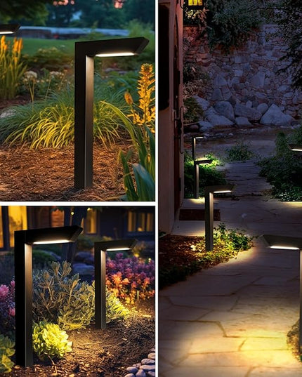 Energetic 5CCT Low Voltage Landscape Lights, 5W 200LM IP65 Waterproof LED Pathway Lights, 50000 Hrs, Outdoor Landscape Lighting, Square Modern Side Lit, Die-cast Aluminum Housing, ETL, Black, 6 Pack