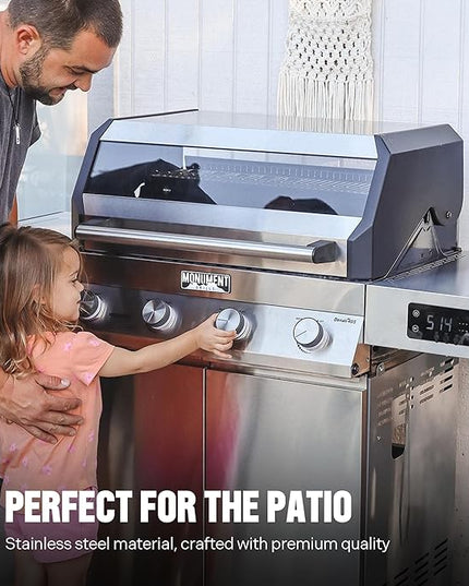 Monument Grills 4+1 Liquid Propane Gas Smart BBQ Grill, 4 Burners & 1 Side Burner, Denali 405 Stainless Steel with Smart technology, Knob Controls, Outdoor Use