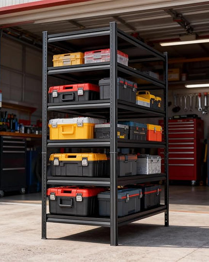 6-Tier Garage Shelves, Metal Shelving Unit, Adjustable Storage Shelves Heavy Duty 36''W*16''D*82''H，Double-Layer Column with Reinforced Ribs Capable of Bearing 3624 Lbs for Garage, Basement, Warehouse
