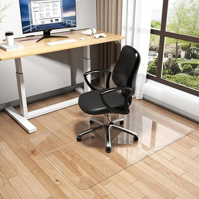 Warmstar Clear Office Chair Mat for Hardwood Floors, 48"x53" Heavy Duty Rolling Mat for Desk Chairs, No Curling, Suitable for Wood & Tile Floors in Office & Home
