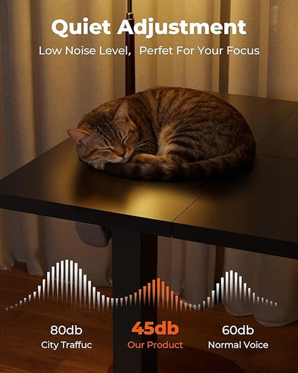 Adjustable Standing Desk, Large 79x31 Inches Standing Desk with Cable Management, Height Adjustable Home Office Computer Desk with with Cup Holder & Memory Preset