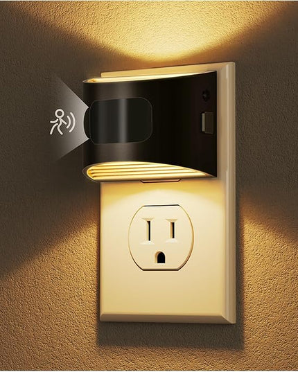 DORESshop LED Night Light[2 Pack], Night Lights Plug into Wall, 3 Mode Plug in Night Light with Motion Sensor, Dusk to Dawn Sensor, Nightlights for Adults, Bedroom, Bathroom, Hallway