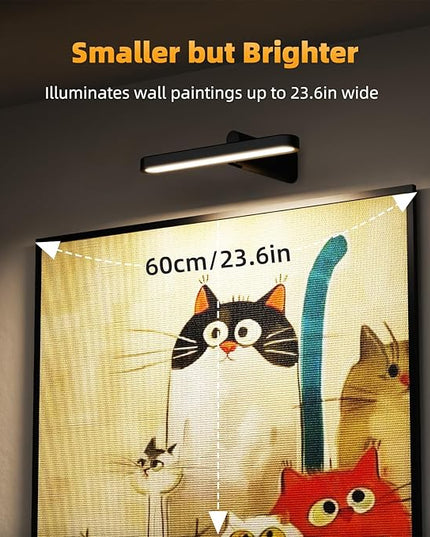 Picture Lights for Wall Battery Operated 4800mAh, 10inch Rechargeable Display Light with Remote/Rotatable, Dimmable/3CCT LED Art Cordless Lamp for Painting/Gallery Artwork/Portraits/Frame/Poster 2Pack