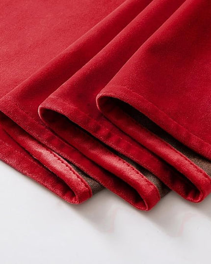 MIULEE Christmas Red Velvet Curtains Elegant Grommet Curtains Thermal Insulated Soundproof Room Darkening Curtains/Drapes for Classical Living Room Bedroom Decor 52 x 90 Inch Set of 2