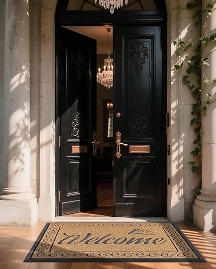 Yimobra Welcome Mat, Heavy Duty Sturdy Door Mats for Home Entrance Outdoor Indoor, Front Doormat for Outside Patio Floor Entry Porch Garage Office, Waterproof, Low Profile, 60 x 36, Yellow