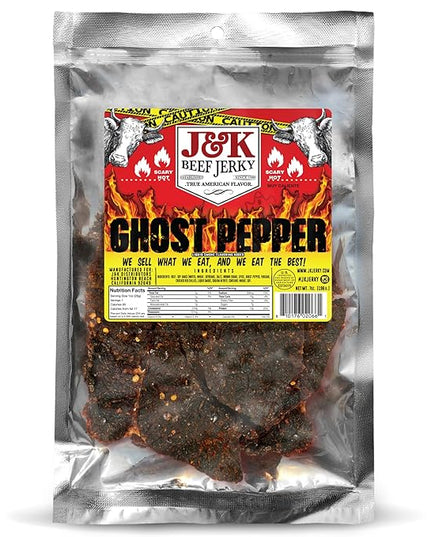 J&K Jerky Small Batch Handcrafted Beef Jerky Ghost Pepper 7oz