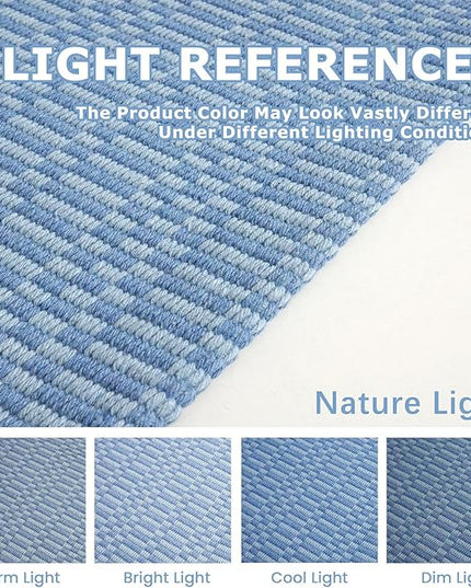 KOZYFLY Washable Runner Rug 2x8 Ft Runners for Hallway Rubber Backed Kitchen Runner Rugs Braided Cotton Entryway Runner Indoor, Carpet Runners for Hallway Entryway Bedroom, Blue