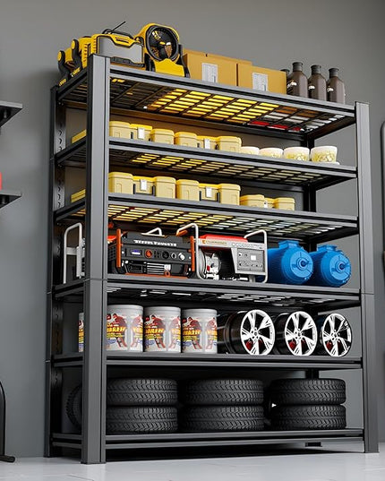 Garage Shelving,Heavy Duty 5-Tier Wire Shelving Unit - 72" H x 35.4" W x 15.7" D, 2500 lbs Load Capacity Storage Shelves,Adjustable Metal Shelves for Garage, Kitchen, and Pantry Storage