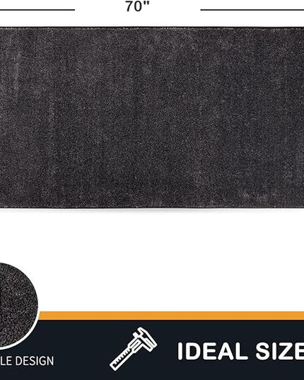 PURRUGS Dirt Trapping Door Mat 31.5" x 70", Non-Slip Machine Washable Entry Rug, Shoe Scraper, Dog Doormat, Super Absorbent Welcome Mat for Front & Back Door, Muddy Shoes & Paws, Charcoal