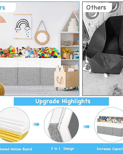 Large Toy Box Chest,Toy Storage Organizer,Storage Bins with Lids,Stuffed Animal Storage,Toy Bins for Kids,Toddlers,Baby,Girls,Nursery,Living room,playroom(Grey)