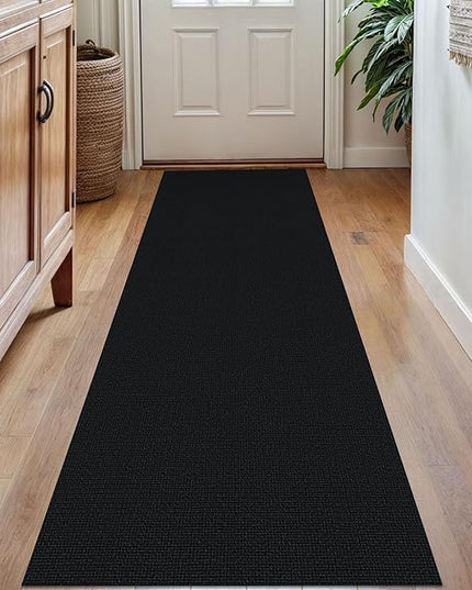 KOZYFLY Washable Runner Rug 2x7 ft Hallway Runner Non Slip Rubber Backed Kitchen Runner Rugs Bobo Entryway Runner Indoor, Carpet Runners for Hall Entrance Bedroom, Black