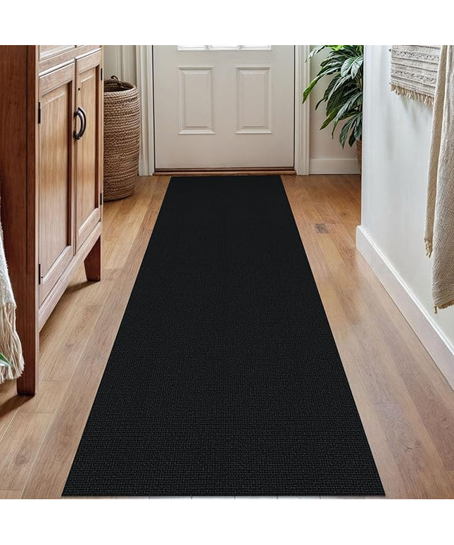 KOZYFLY Washable Runner Rug 2x7 ft Hallway Runner Non Slip Rubber Backed Kitchen Runner Rugs Bobo Entryway Runner Indoor, Carpet Runners for Hall Entrance Bedroom, Black