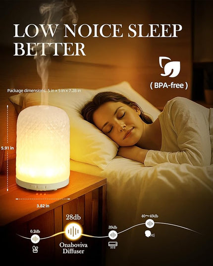 Essential Oil Diffuser – 2.4MHz Ultrasonic Aromatherapy Diffuser, Health Night Light, Timer & Auto Shut-Off, BPA-Free, 120ml Glass Oil Diffuser for Home, Office, Spa, Yoga