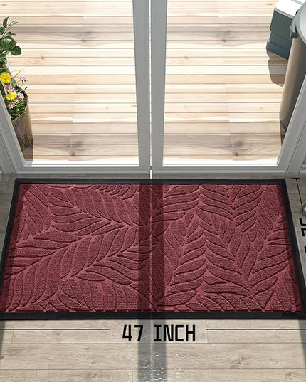 Yimobra 47x32 Large Door Mat Outdoor Indoor, All-Season Waterproof Door Mat Outside Entrance, All-Weather Non-Slip Outside Doormat for Garage Patio Entryway, Red