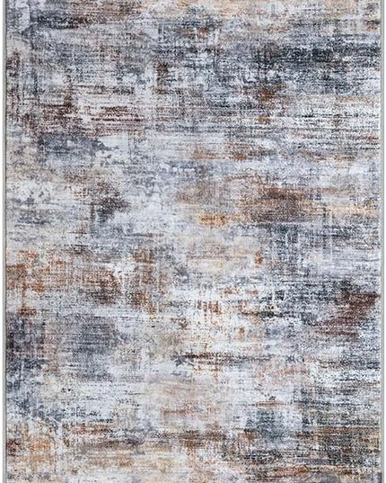 IOHOUZE Abstract Runner Rug 3x10 Ft Washable Runners for Hallways, Non Slip Kitchen Runner Printed Faux Wool Entryway Runner Indoor, Modern Abstract Floor Carpet for Hall Bedroom, Orange Grey