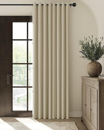 ChrisDowa 100% Blackout Tan Solid Curtains 90 Inches Long 2 Panels for Bedroom Living Room,Farmhouse Room Darkening Thermal Insulated Soundproof Grommet Top Window Treatment Drapes,52x90