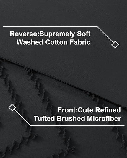 Litanika California King Comforter Set with Sheets Black - 7 Pieces Bed in a Bag Cal King Boho Tufted Complete Bedding Sets with Comforter, Sheets, Pillowcases & Shams