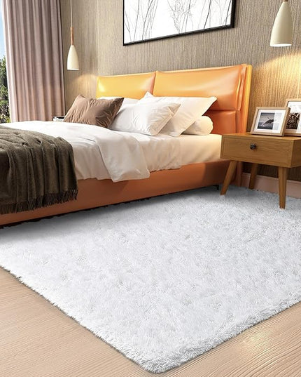 Ophanie White Rugs for Bedroom Fluffy, Girls Kids Baby Shaggy Shag Fuzzy Soft Carpet, 3x5 Small Plush Bedside Area Rug, Indoor Floor Room Carpet for Teen Dorm Home Decor Aesthetic, Nursery