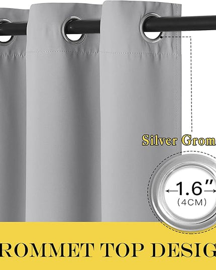 NICETOWN Bedroom Curtain Room Darkening Drapery 102 inches Length - Home Fashion Thermal Insulated Grommet Room Darkening Curtain for Living Room (Silver Grey, 1 Panel, 52 x 102 inches)