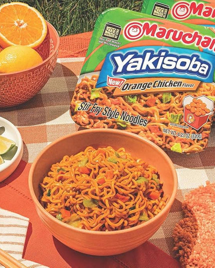 Maruchan Yakisoba Orange Chicken, Japanese Instant Ramen Noodles, 4.23 Oz, 8 Count