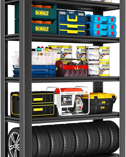 Garage Shelving, Heavy Duty 5-Tier Adjustable Storage Rack, Steel Shelving,3000 lbs Capacity, Industrial Shelves for Heavy Tools and Equipment (5-Tier 72" H x 36" W x 14" D)