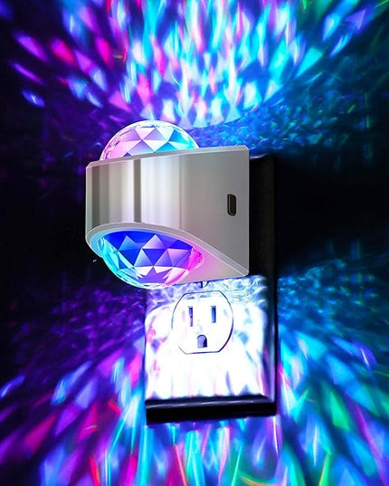 Night Lights Plug into Wall, Star Projector for Bedroom, Silver Night Light Projector for Kids, 9-Color RGB Galaxy Nightlight with Dusk to Dawn Sensor for Bathroom, Home Gaming Room Decor Gifts
