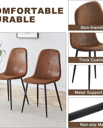 Dining Table Set for 8, Modern 71'' Dark Wood Dining Table and Fabric Dining Chairs Set of 8,Table and Chairs Set of 8,Ideal for Kitchen Dining Room