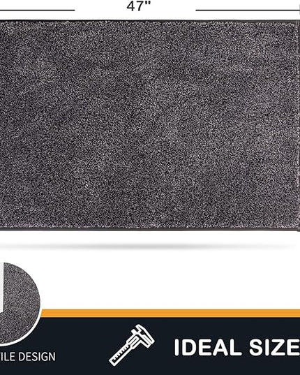 PURRUGS Dirt Trapping Door Mat 31.5" x 47", Non-Slip Machine Washable Entry Rug, Shoe Scraper, Dog Doormat, Super Absorbent Welcome Mat for Front & Back Door, Muddy Shoes & Paws,Light Grey-Dark Grey