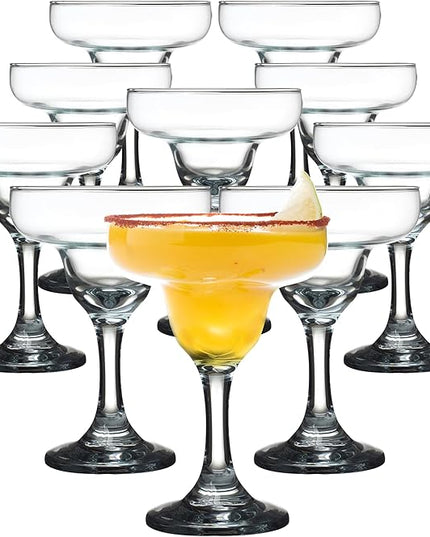 DISCOUNT PROMOS 10 Margarita Glasses Set, 9 oz. - Classic, Smooth, Barware, Glassware - Clear
