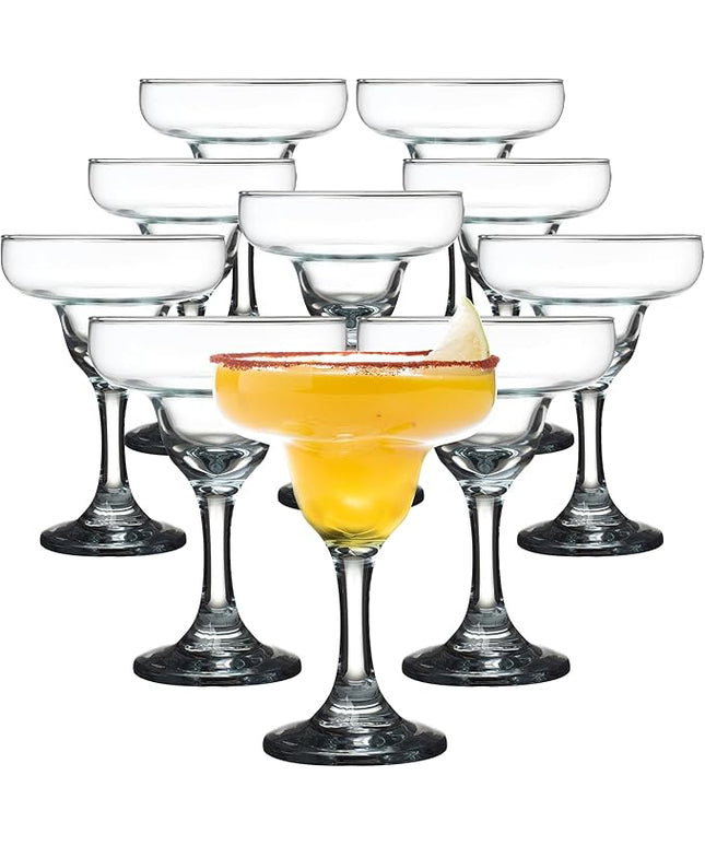 DISCOUNT PROMOS 10 Margarita Glasses Set, 9 oz. - Classic, Smooth, Barware, Glassware - Clear
