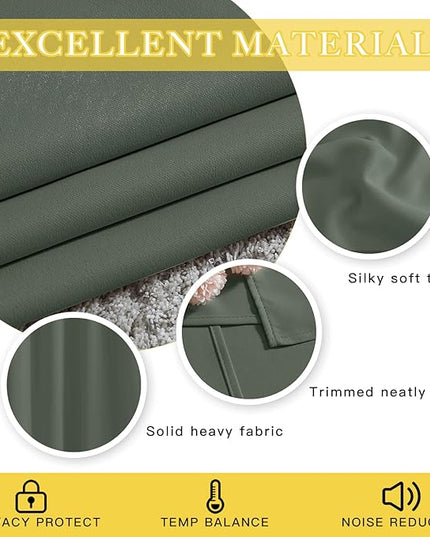 NICETOWN Blackout Curtain Window Treatment Thermal Curtain Solid Grommet Room Darkening Drape for Bedroom/Living Room, Dark Mallard, 1 Panel, W46 x L80