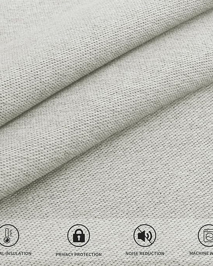 Easy-Going Linen Look Blackout Curtain 96 Inch Length Grommet Window Curtain Drapes for Bedroom, Living Room Thermal Insulated Room Darkening (Set of 2 Panels, Light Gray)
