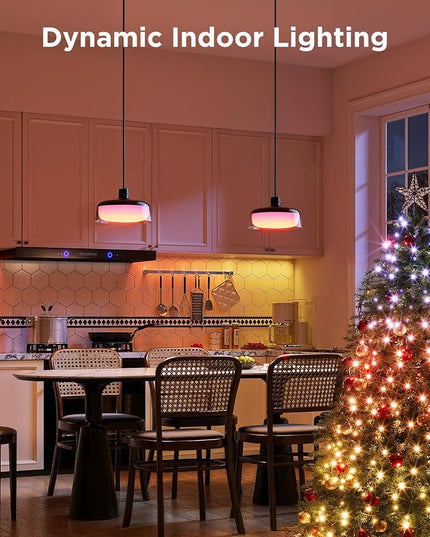 Govee Pendant Light for Kitchen Island, Three-Layer RGBIC Smart Lighting, Matter Compatible, 1300LM 2700K-6500K Dimmable Black Hanging Light Fixture Works with Alexa, Adjustable Height for Dining Room