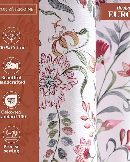 Maison d' Hermine Curtains for Living Room 100% Cotton 96 inch Length Two Panels Light Filtering Curtains for Bedroom Windows with Rod and Loop Pockets Drapes (Nellore, 50" W x 96" L)