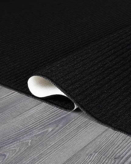 Beverly Rug Non-Slip Modern Rug 3x3 Solid Traditional Rubber Backing Machine Washable Soft Thin Indoor Area Rugs for Living Room Stain Resistant Non Shedding Casual Carpet (3 x 3 Black)
