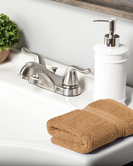 Superior Egyptian Cotton Pile 10 Piece Towel Set, Includes 2 Bath, 4 Hand, 4 Face Towels/Washcloths, Ultra Soft Luxury Towels, Thick Plush Essentials, Guest Bath, Spa, Hotel Bathroom, Rust