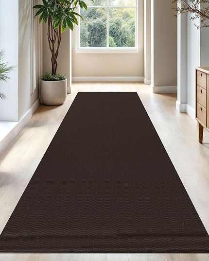 KOZYFLY Washable Runner Rug 3x10 ft Hallway Kitchen Runner Rugs with Rubber Backing Bobo Entryway Runner Indoor, Long Carpet Runners for Hall Kitchen Entryway, Dark Coffee/Brown