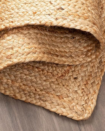 FRELISH DECOR Handwoven Jute Area Rug - 2x3 feet - Natural Yarn - Rustic Vintage Beige Braided Reversible Rug - Eco Friendly Rugs for Bedroom - Kitchen - Living Room - Farmhouse (2'x3') Pack of 2