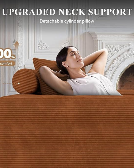 Modular Sectional Sofa with L-Shape Chaise,Cloud Sectional Modern Sleeper Couch with Deep Seat,Sponge Compression Sofas No Assembly Required (Brown-Corduroy Fabric) 1PCS