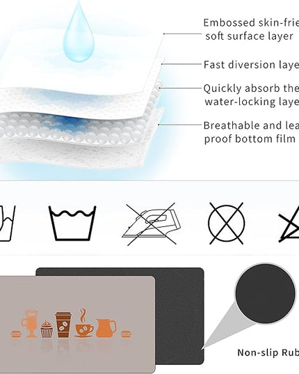 Golener Thick Coffee Maker Bar Mat Countertop,Quick dry mat,Bar Drying Mat,Coffee Bar Tray for Countertop,Coffee Nook Mat,Spill Mat