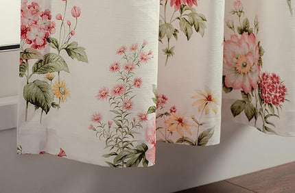 Maison d' Hermine Curtains for Living Room 100% Cotton 108 inch Length One Panel Light Filtering Curtains for Bedroom Windows with Rod and Loop Pockets Drapes (Swyncombe Coral, 50" W x 108" L)
