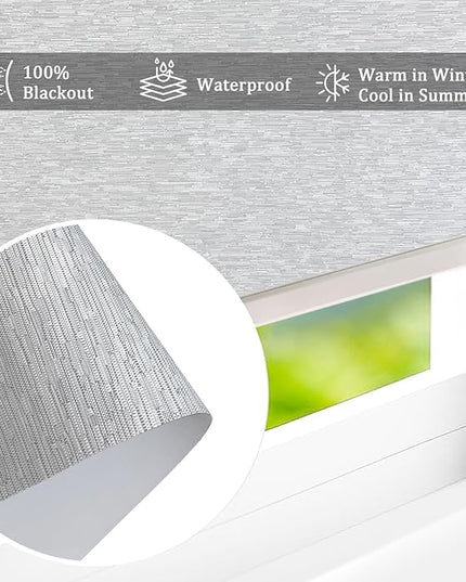 Motorized Blinds with Remote Smart Blackout Shades Electric Curtains Automatic Roller Blinds Shades for Indoor Windows Cordless with Alexa Google Home(Blackout Cloud Grey,W34x H62)