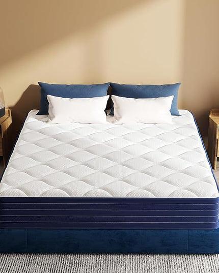 Full Mattress, 12 Inch Full Size Mattress in a Box, Double Mattress, Pocket Spring&Memory Foam, Medium, Motion Isolation, Fiberglass Free, CertiPUR-US Certified