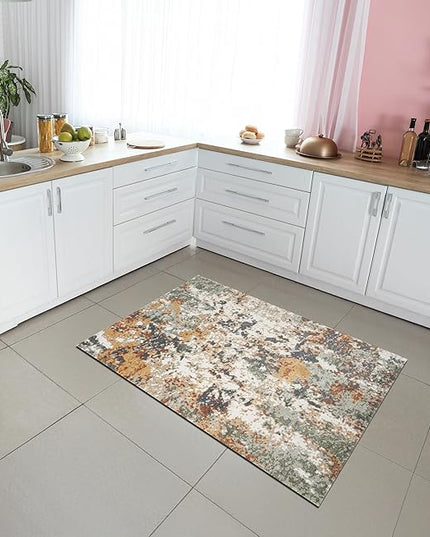 Keen Home Design Area Rugs - 3x5 Non-Shedding, Abstract Rugs for Kitchen, Living Room, Bedroom, Dining Room, Entryway - Size: 3' x 5', Multi