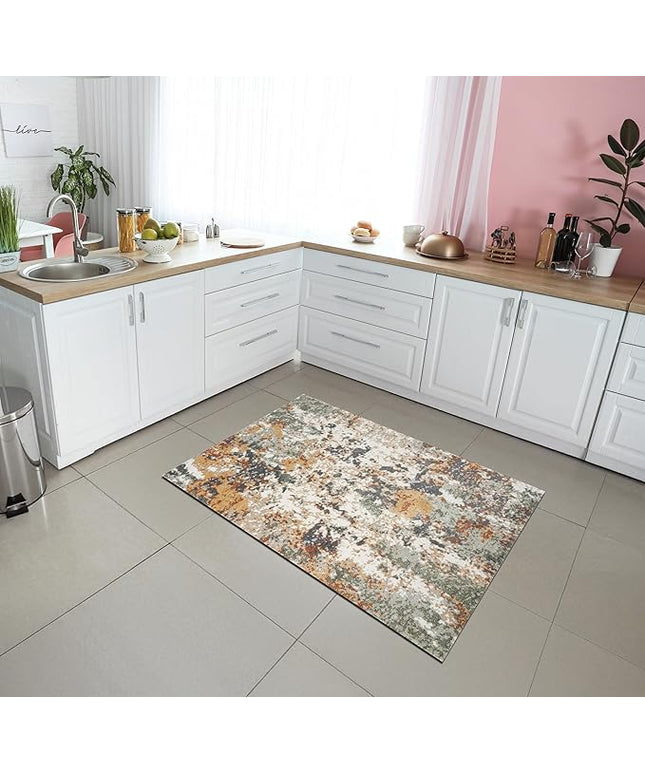 Keen Home Design Area Rugs - 3x5 Non-Shedding, Abstract Rugs for Kitchen, Living Room, Bedroom, Dining Room, Entryway - Size: 3' x 5', Multi