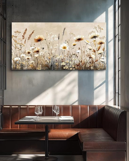XIGUANGART Flowers Framed Wall Art for Living Room Floral Large Wall Decor Wildflowers Pictures Modern Farmhouse Painting Canvas Art Prints Vintage Artwork For Bedroom Office Home Aesthetics 20"X40"