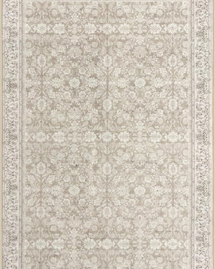2x3 Washable Rug Soft Area Rug for Entryway, Cream Beige White Grey Non-Slip Indoor Door Mat Distressed Floral Low-Pile Kitchen Rugs, Neutral Vintage Carpet for Entrance Kitchen Farmhouse
